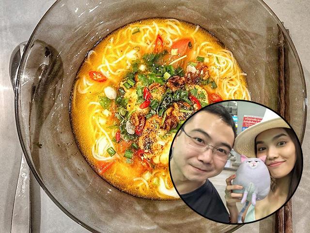 Sau đám cưới, lần đầu tiên chồng đại gia đăng ảnh đồ ăn Lan Khuê nấu, tự nhận may mắn