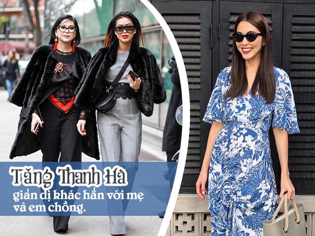 Tăng Thanh Hà mặc giản dị, khác hẳn mẹ và em chồng cứ ra phố là diện toàn hàng hiệu
