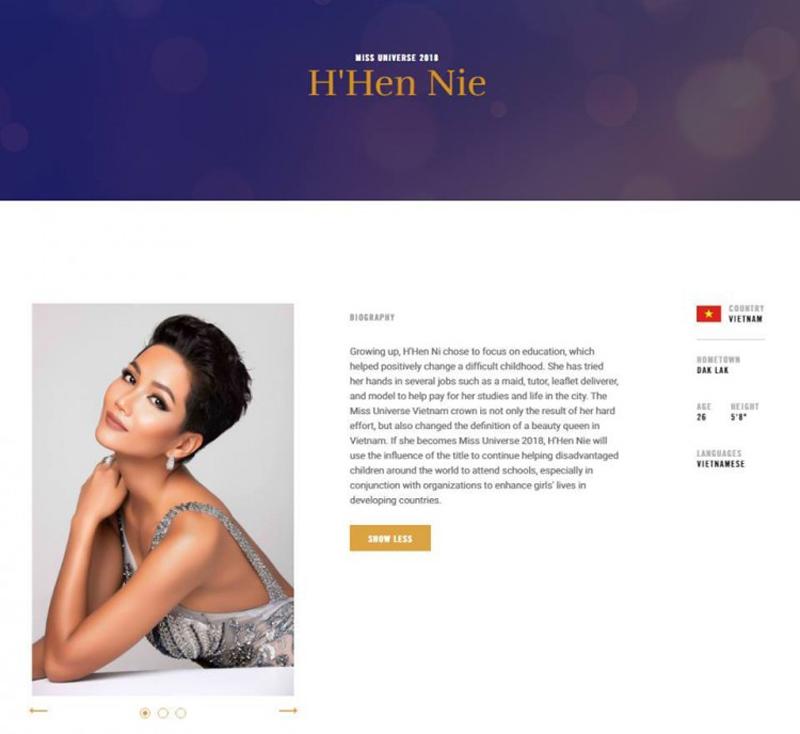 H'Hen Niê đại diện cho Việt Nam tham gia cuộc thi này. Hiện tại trang chủ Miss Universe đã cập nhật 82/95 thí sinh tham gia tranh tài năm nay.
