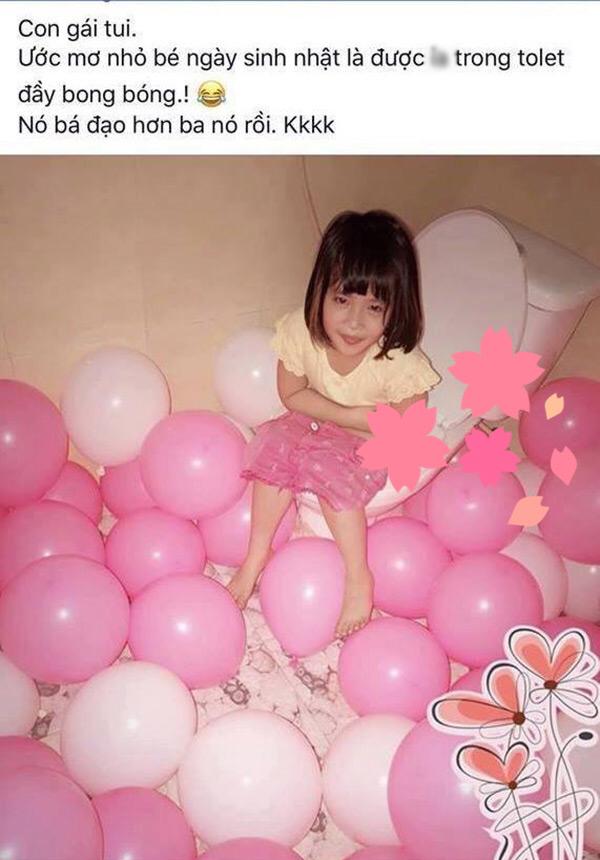 Bé gái Huế ước mơ sinh nhật amp;#34;ngồi trong toilet đầy bong bóngamp;#34; và câu chuyện bất ngờ phía sau - 1