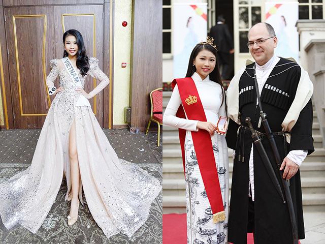 13 tuổi uống sữa thay nước cao 1m75, Hoa hậu Hoàn vũ nhí Việt được Hoàng gia Georgia phong tước