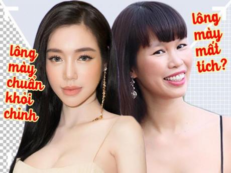 Elly Trần trở lại với lông mày đích thực, trong khi đó lông mày Hà Anh bỏ chủ "đi chơi"