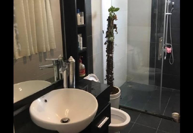 Phòng tắm hiện đại, sang trọng có thêm cây xanh.
