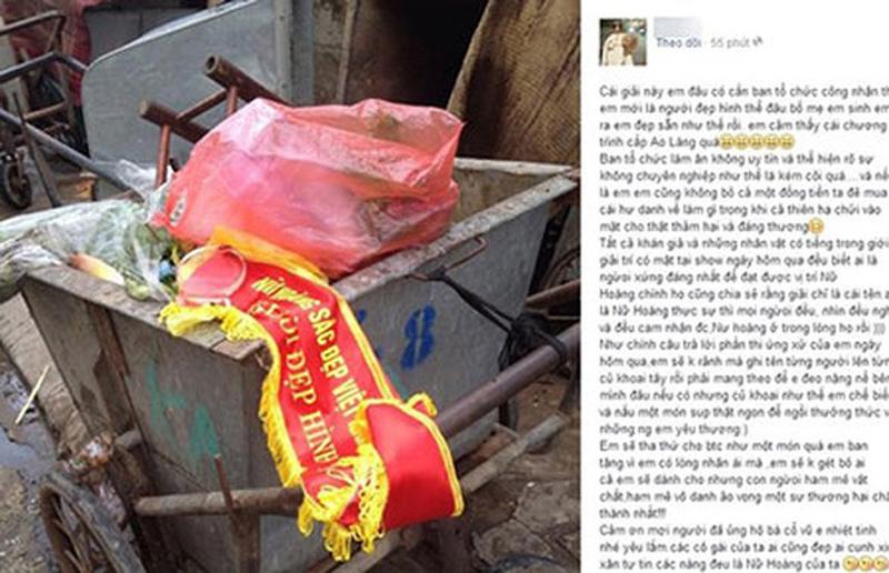 Ngày 15/7/2014, Trần Bích Ngọc đã đăng lên trang cá nhân bức ảnh cô ném dải băng cùng cúp chương trình vào thùng rác và cho rằng đây là cuộc thi “ao làng”.
