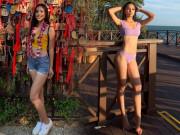 Thời trang - Bụng phẳng lỳ không chút mỡ thừa khi diện bikini, Tiểu Vy đẹp... như 1 vị thần!