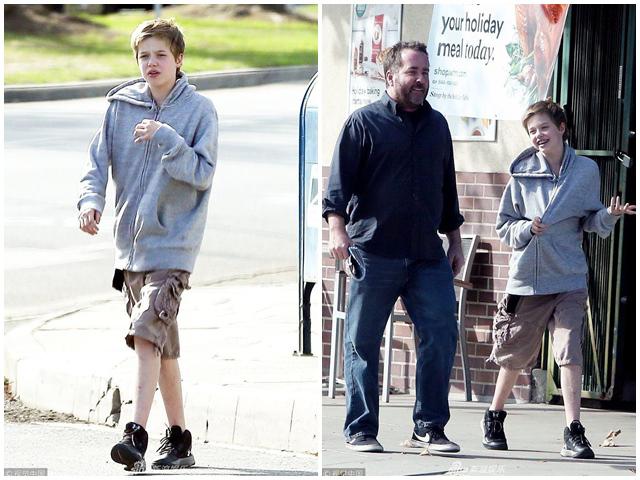 Sau thông tin bỏ rơi Angelina muốn ở với bố Brad Pitt, cô bé tomboy Shiloh một mình lộ diện