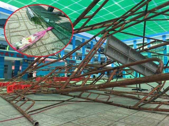 Sập giàn giáo khi đang diễn ra lễ kỷ niệm 20.11, 20 học sinh bị thương