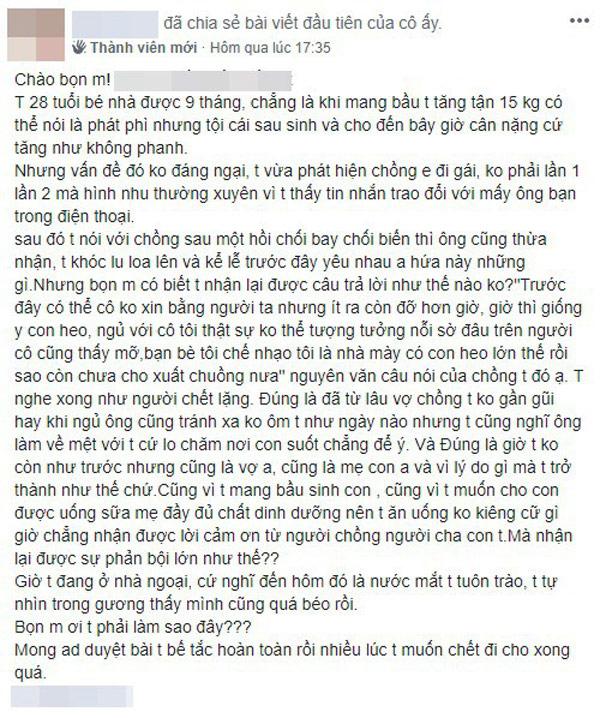 Tăng cân không phanh sau sinh, mẹ trẻ bị chồng cay nghiệt amp;#34;như con heo, sờ đâu cũng thấy mỡ!amp;#34; - 1