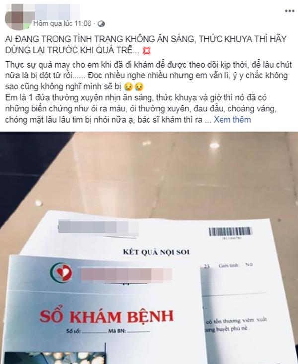 Mắc đống bệnh, ói ra máu, cô gái HN khuyên amp;#34;bỏ 2 thói quen sáng, tối này trước khi muộnamp;#34; - 1