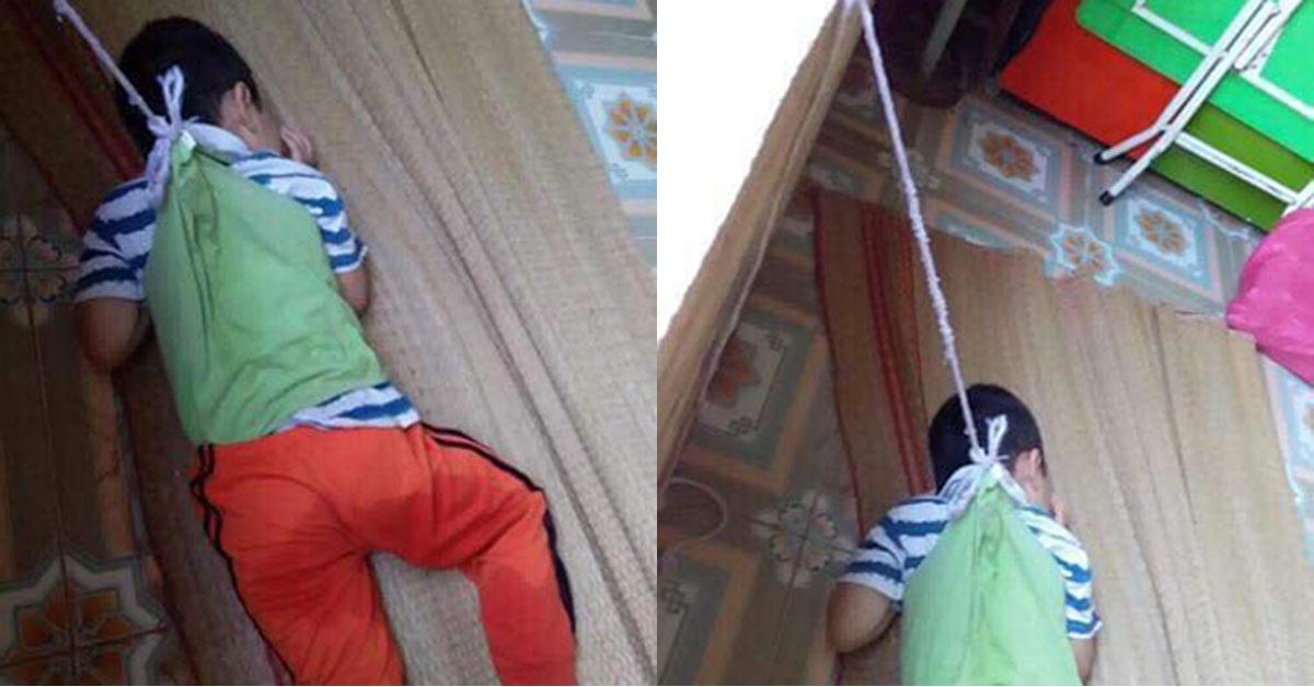 be trai bi buoc day treo len cua so lop khien mxh gian du: tiet lo gia canh bat ngo - 1