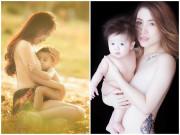 Làm mẹ - 2 mẹ Việt ngực trần ôm con đẹp xuất sắc khiến cộng đồng mạng xuýt xoa