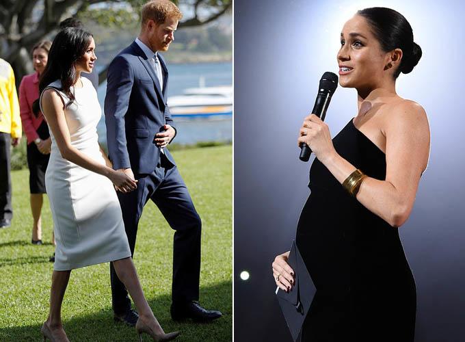 Diện đầm đen khoe bụng bầu gợi cảm nhưng hành động của Công nương Meghan bị mắng không thương tiếc - 7