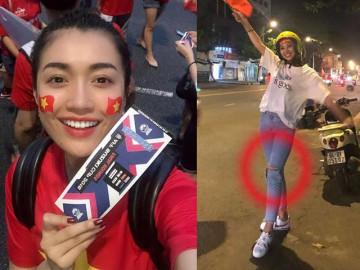 Tiểu Vy mặc quần... rách đi bão, Lệ Hằng sang tận Malay cổ vũ tuyển Việt Nam