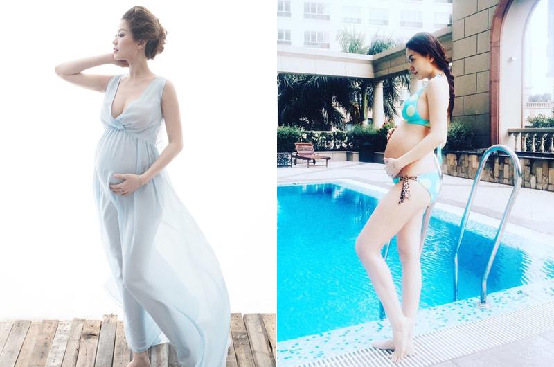 Nhờ giữ dáng tốt khi mang thai, Diễm Trang đã khiến nhiều người bất ngờ bởi thân hình thon gọn, đặc biệt là vòng eo chỉ một tháng sau khi sinh con gái đầu lòng năm 2016. 

