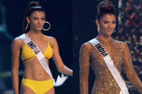 Hoa hậu Ấn Độ bị tuột váy, lộ nhũ hoa ngay trên sân khấu Miss Universe 2018? - 2