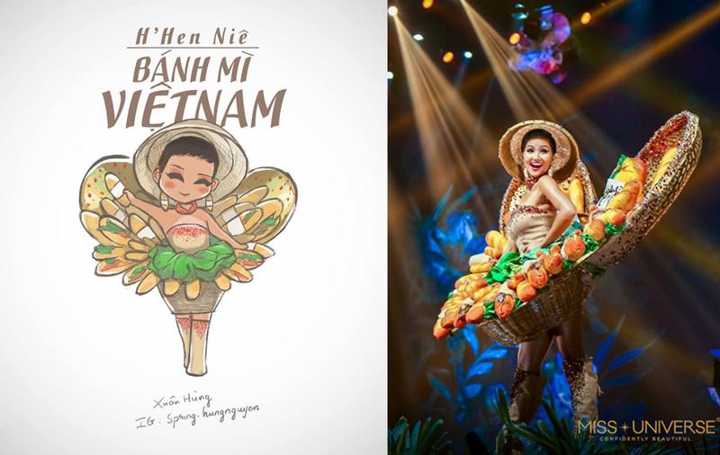 Trong bài viết về phần thi trang phục dân tộc tại Hoa hậu Hoàn vũ, trang New York Post đưa váy bánh mì của Việt Nam lên đầu bài và giải thích ý tưởng là món ăn bánh kẹp nổi tiếng. Đây là 1 trong 4 trang phục được yêu thích nhất Miss Universe. 
