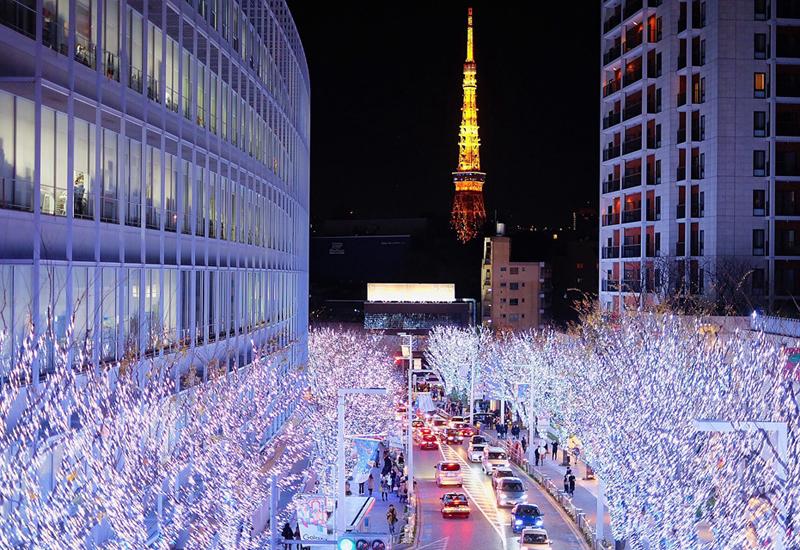 Một con phố ở Nhật Bản được trang trí bằng hàng trăm nghìn ánh đèn lấp lánh khiến khung cảnh như trong truyện cổ tích. Mặc dù số người theo Công giáo chỉ chiếm 1% dân số Nhật Bản nhưng Giáng sinh nơi đây vẫn được chào đón rất nồng nhiệt.
