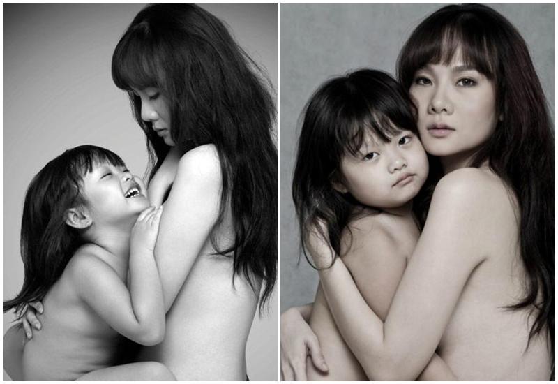 Hai mẹ con cựu người mẫu Dương Yến Ngọc cùng nhau thực hiện một bộ ảnh với chủ đề cùng cởi áo để chống ung thư vú. Bộ ảnh đã nhận nhiều phản ứng trái chiều từ phía dư luận.
