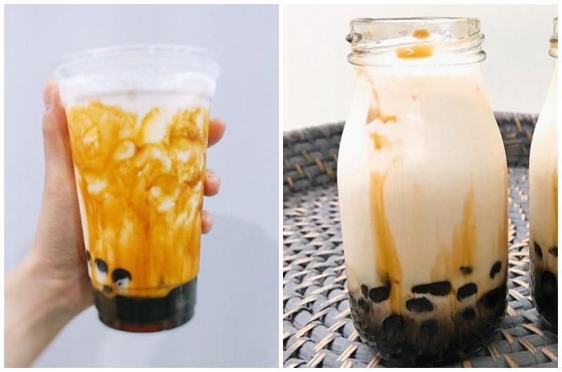 Sữa tươi trân châu đường đen về cơ bản là sự kết hợp của trân châu đen, si rô đường đen Hàn Quốc và sữa tươi. Ngoài trà sữa, thì sữa tươi trân châu đường đen thực sự gây nghiện cho nhiều người. Xem cách làm tại đây.
