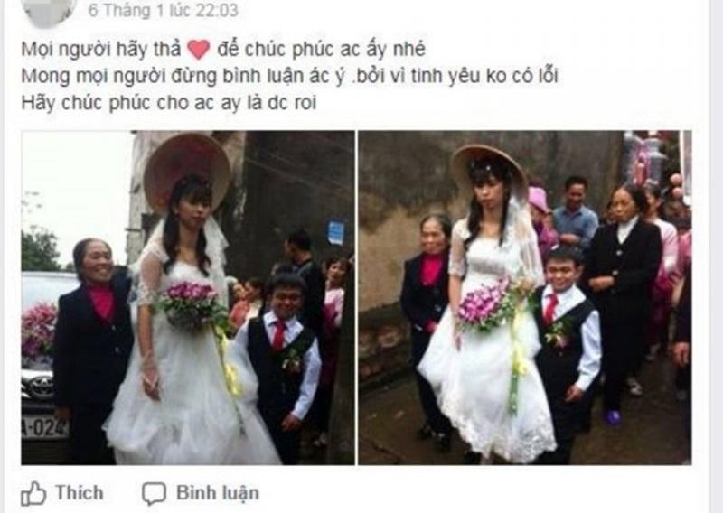 Vào đầu tháng 1/2018, những hình ảnh trong hôn lễ của cặp "đũa lệch" tại Hà Nam cũng từng thu hút nhiều sự quan tâm trên mạng. 
