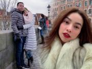 Giải trí - Sao Việt vi vu Noel: Vy Oanh và chồng hơn 15 tuổi cầu xin trên cầu tình yêu ở Tiệp