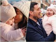 Làm mẹ - Con gái Hà Anh mặc như "nhồi bông" cực yêu dưới thời tiết 10 độ C ở Anh