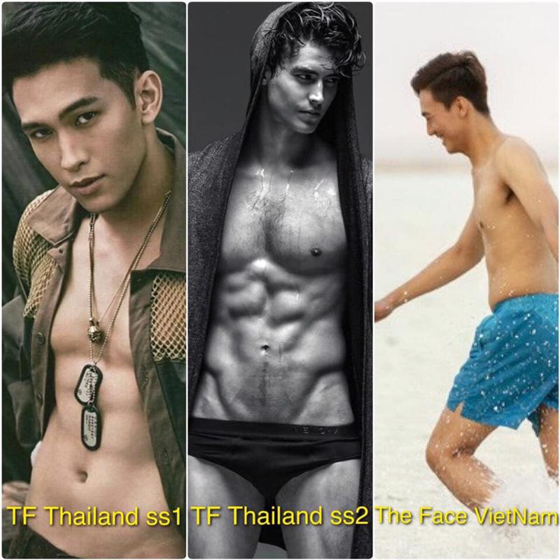 Theo đó, hình ảnh của hai anh chàng quán quân The Face Men Thái Lan, cũng được mang ra so sánh với hình ảnh kém thon gọn của Trung Kiên. 
