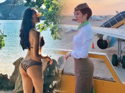 Thời trang - Nữ tiếp viên hàng không gây sốt với body rực lửa khi không diện bộ đồng phục kín đáo