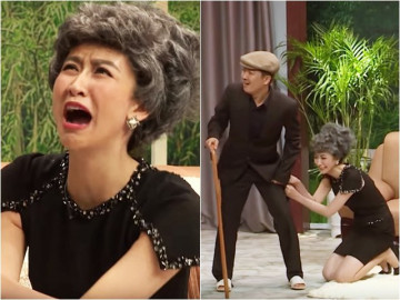 Trường Giang bị Á hậu Hà Thu lôi kéo đến mức gặp sự cố đỏ mặt trên truyền hình