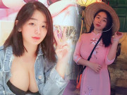 Thời trang - Hot girl 18 tuổi bị dân mạng phê phán làm hỏng áo dài vì vòng một vượt 100cm