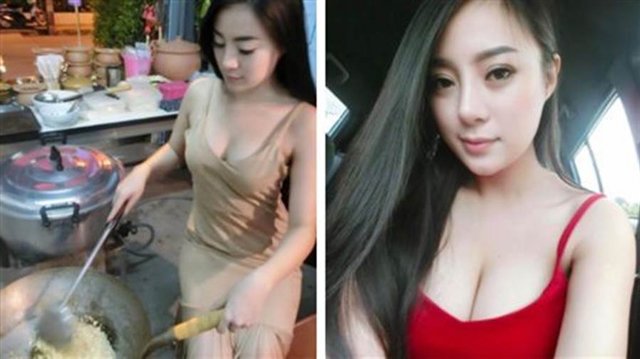 chi dung ban my, nu dau bep duoc dan mang san lung vi than hinh goi cam khong ngo - 1