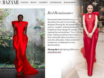 Váy cưới của NTK Phương My được Harper's Bazaar Mỹ bình chọn lọt top 10 thiết kế đẹp nhất