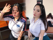 Thời trang - Diện áo đồng phục, nữ sinh 2K2 vẫn nổi bần bật vì vòng một lên đến 98cm