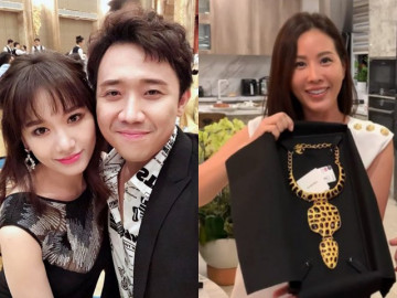 Hari Won dỗi hờn khi Trấn Thành tặng Hoa hậu Thu Hoài dây chuyền 73 triệu đồng
