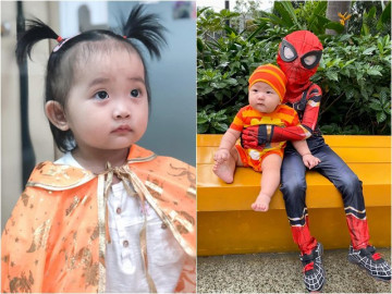 Sao Việt 24h: Con gái Khánh Thi hoá trang cực yêu, nhìn đến con trai Trà My mà phì cười