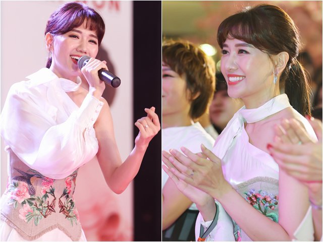 Hari Won xinh đẹp ngất ngây, hát ca khúc do Trấn Thành viết lời tặng khán giả