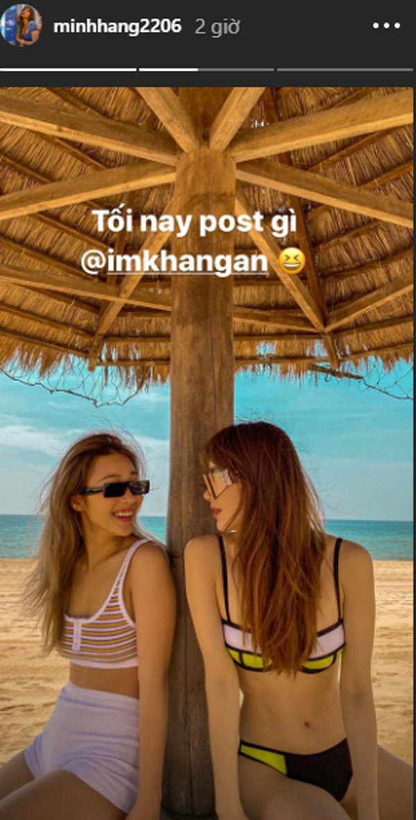 Hậu đám cưới thế kỷ, Minh Hằng - Khả Ngân thả dáng nóng bỏng với bikini nhỏ xíu - 1