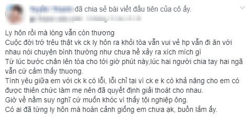 Ly hôn chồng dù lòng còn yêu, cô vợ trải lòng liền bị chị em amp;#34;ném đáamp;#34; - 1