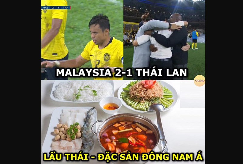Thái Lan thua 1-2 trước chủ nhà Malaysia, ĐT Việt Nam vươn lên ngôi đầu bảng, Thái Lan xuống vị trí thứ 2, UAE có vị trí thứ 3 và Malaysia đứng thứ 4.
