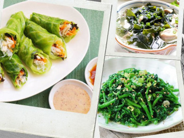 Nhìn mâm cơm với 4 món xanh mải mướt, ngon khó cưỡng, chồng nào chẳng yêu!