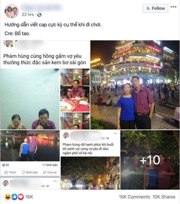 Đăng ảnh cùng vợ đi khắp nơi, ông bố U70 Hải Dương bất ngờ hot rần rần MXH - 1