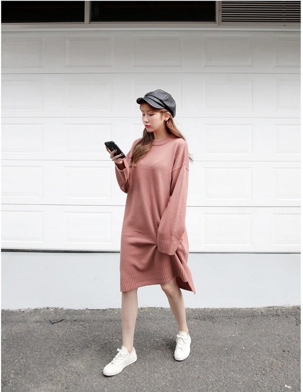 NEW (HÀNG SẴN) Váy len cổ lọ dáng suông dài ấm áp mùa thu đông style Hàn  Quốc MÁT mẻ gợi cảm | Shopee Việt Nam
