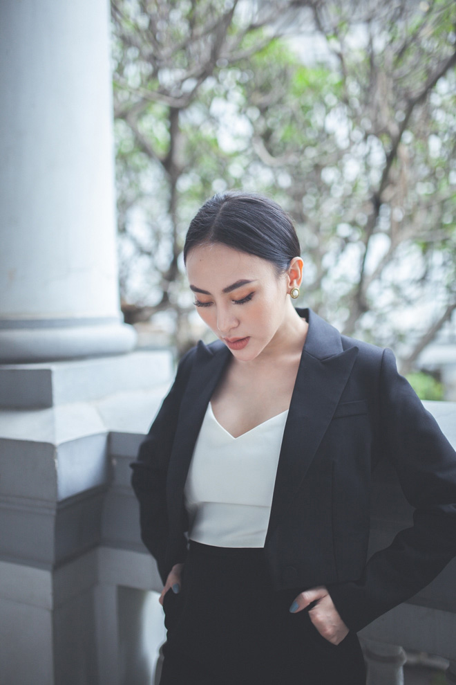 Hoa hậu Áo dài Thu Hoàng khoe thần thái cuốn hút khi diện đồ vest - 6