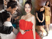 Thời trang - Các mẹ bỉm có như Phạm Quỳnh Anh: sáng ăn mặc bình dân chăm con, tối lộng lẫy đi tiệc?