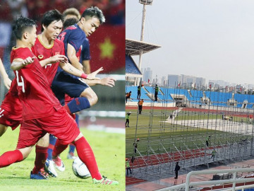 Sau trận Việt Nam - Thái Lan, "chảo lửa" Mỹ Đình được trang hoàng cho lễ trao giải đình đám