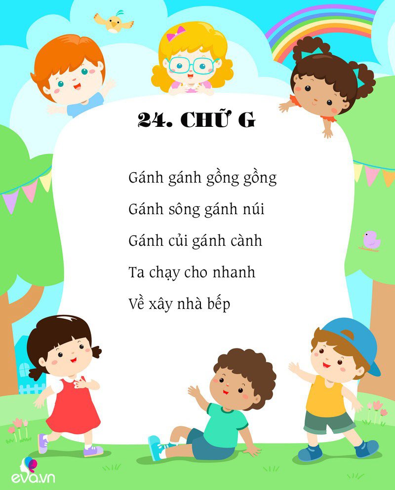 6 bài thơ cho bé mầm non học chữ cái cực nhanh (tiếp) - 6