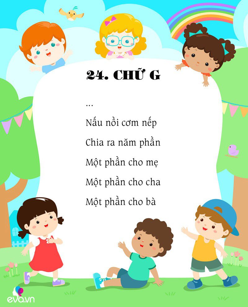 6 bài thơ cho bé mầm non học chữ cái cực nhanh (tiếp) - 7
