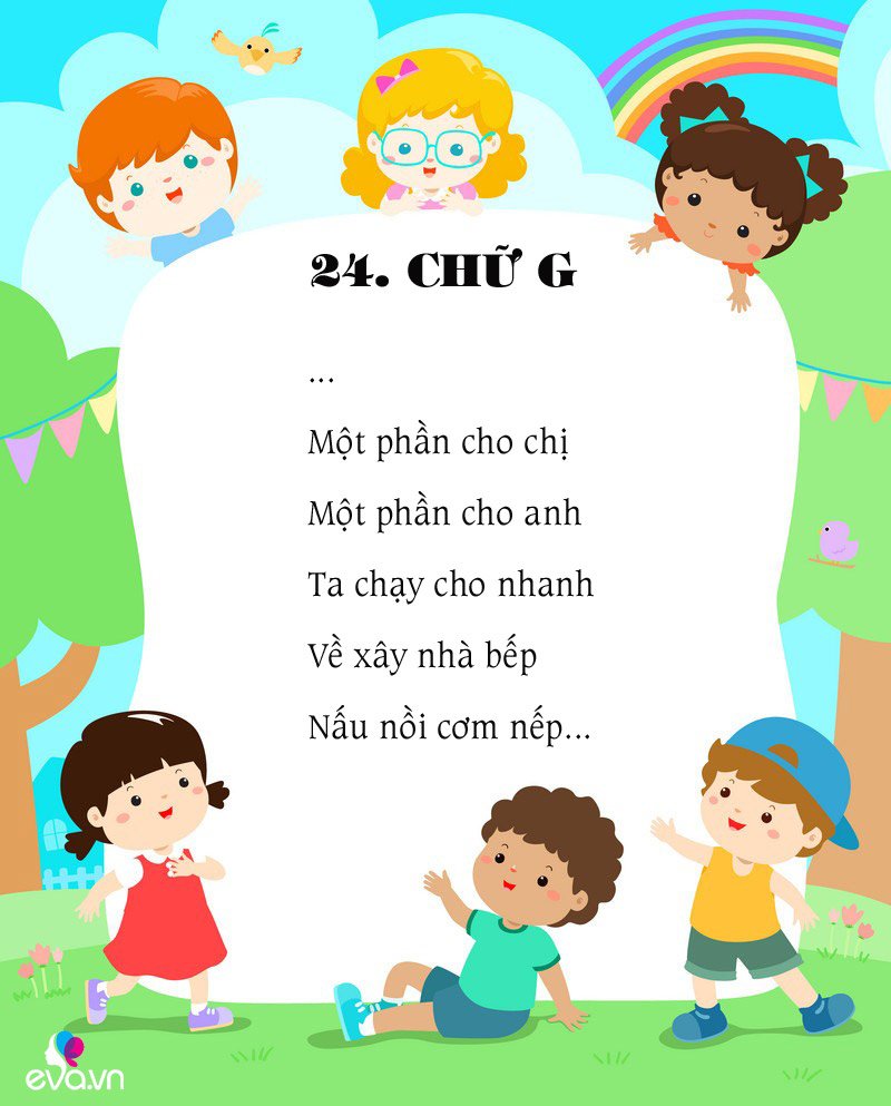 6 bài thơ cho bé mầm non học chữ cái cực nhanh (tiếp) - 8