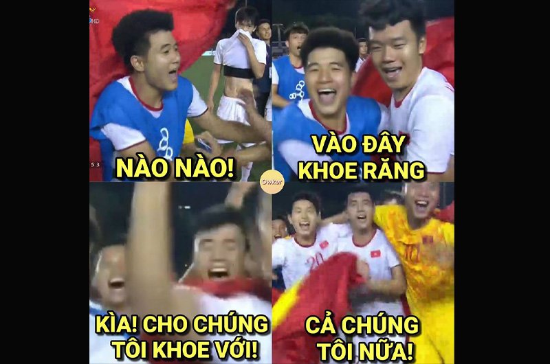 'Cùng khoe răng nào anh em ơi!'.
