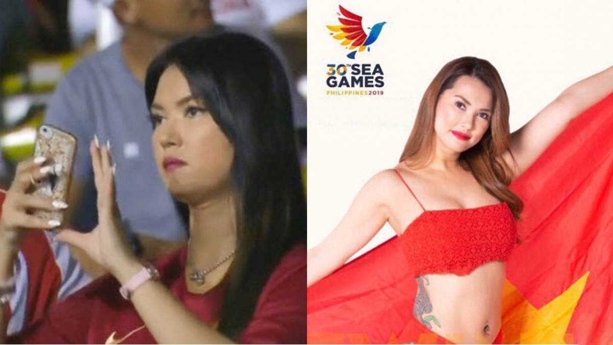 Thánh nữ Maria Ozawa ra sân cổ vũ trận chung kết SEA Games Việt Nam -  Indonesia